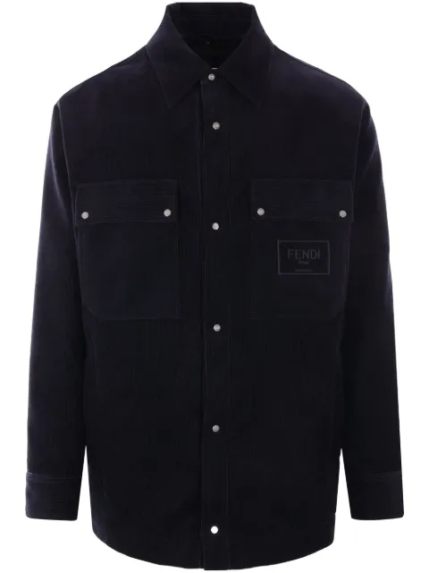 FENDI corduroy shirt jacket Blue FW1349ATE9