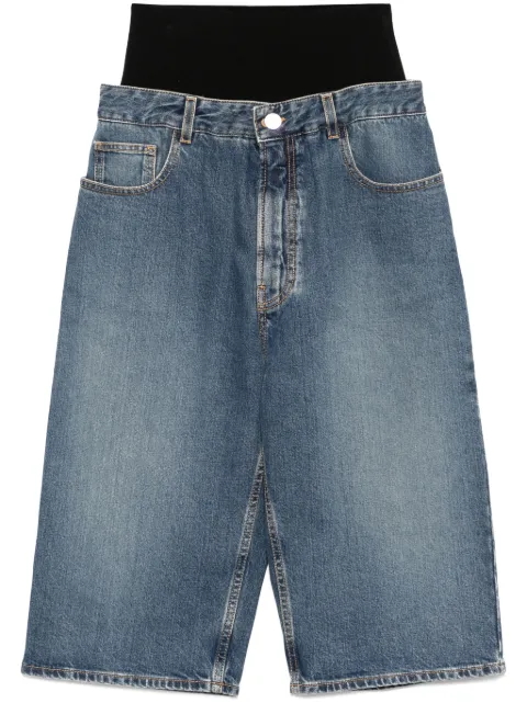 Alaïa Bermuda shorts with knitted waistband Blue AA9P1142T536A