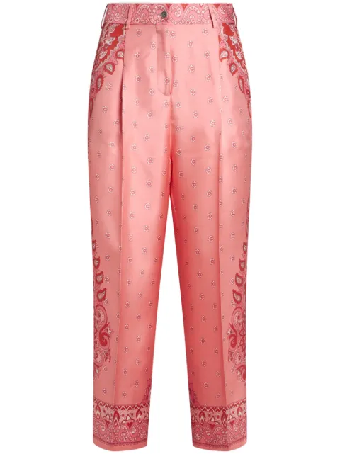 ETRO paisley-print silk trousers Pink WREA003999SP1B0