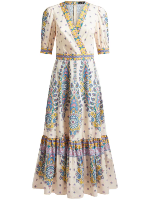 ETRO paisley-print midi dress White WRHA017299SP5B1