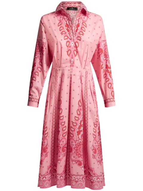 ETRO paisley-print shirt dress Pink WRHA026099SPE72