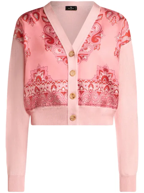 ETRO printed-panel cardigan Pink WRKE0228AV552
