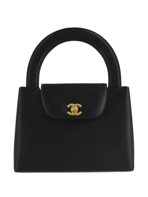 CHANEL Pre-Owned 1998 CC satin handbag Black 5202681