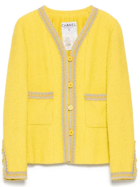 CHANEL Pre-Owned 1994 button fastening jacket Yellow 94PPO329330758VO3299
