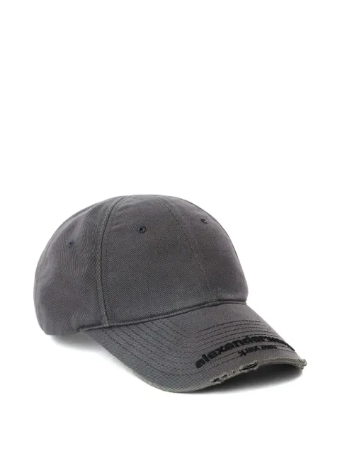 Alexander Wang Unisex Distressed Logo Baseball Cap Grey UWC1259022