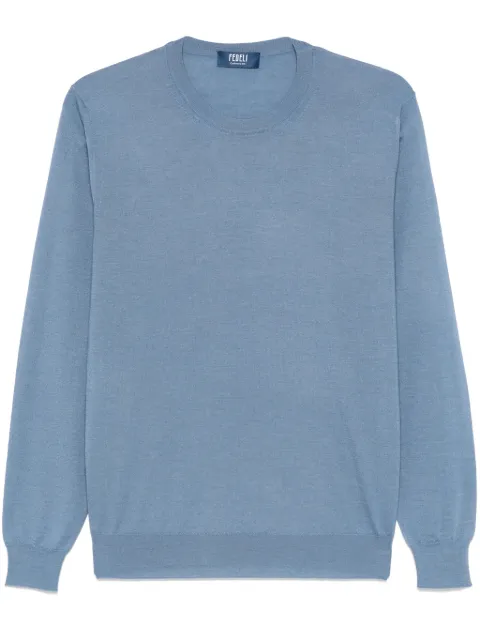 Fedeli fine-knit sweater Blue 8UE07119