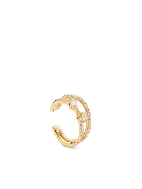 We by WHITEbIRD 18kt yellow gold Aurore Double diamond ear cuff Gold WBEARAUROJDIA