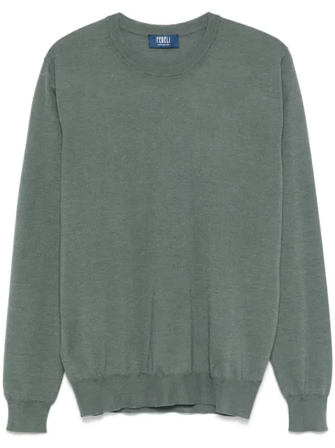 Fedeli fine-knit sweater Grey 8UE07119