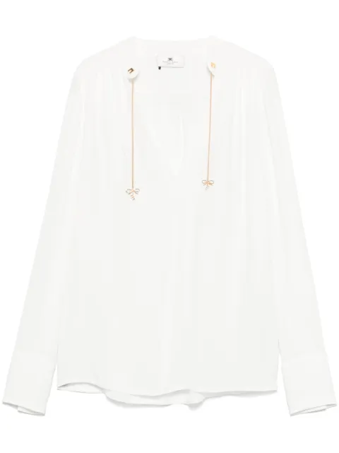 Elisabetta Franchi logo-charms georgette blouse White CA08051E2