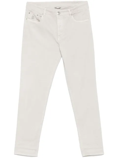 Brunello Cucinelli logo-patch jeans Neutrals M277PD3210C7008