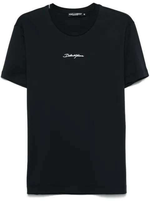 Dolce & Gabbana logo-embroidered T-shirt Blue G8RN8ZG7NUB