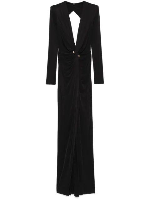 Elisabetta Franchi piercing-detail jersey gown Black ABR2451E2