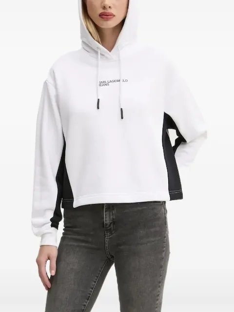 Karl Lagerfeld Jeans logo-detail colour-block hoodie White A1W20017101