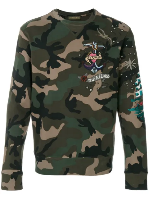 Valentino Garavani camouflage-print sweatshirt Green VMF07Y4LY