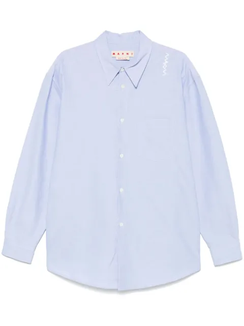 Marni logo-embroidered shirt Blue CUMU0332S0UTC437