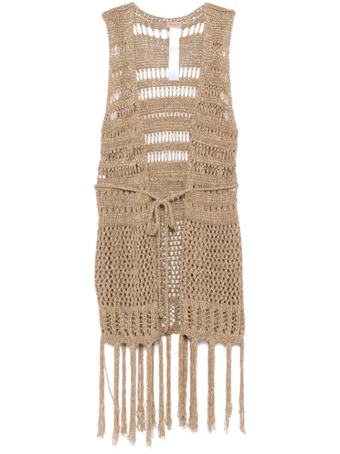 TWINSET open-knit gilet Gold 251TA4360