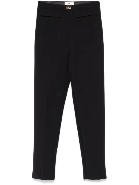 Elisabetta Franchi logo-plaque slim-fit trousers Black PA07751E2