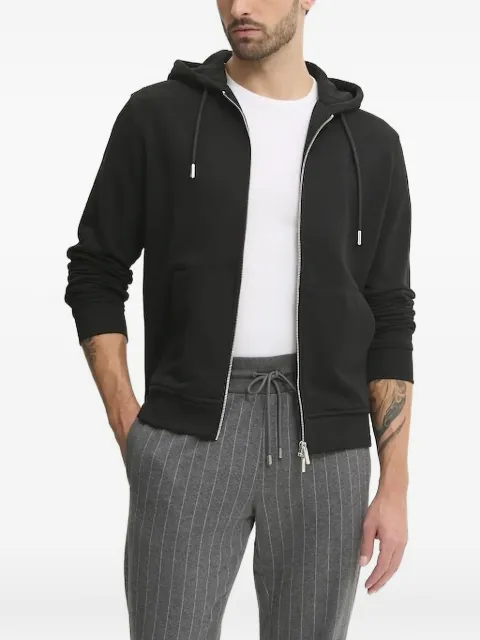 Karl Lagerfeld logo-embroidered zip-up hoodie Black 705751500900