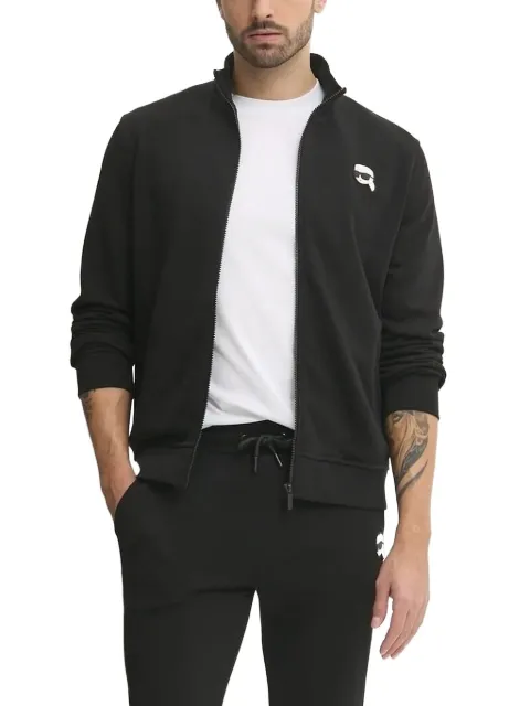 Karl Lagerfeld logo-patch zip-up sweatshirt Black 705712500900