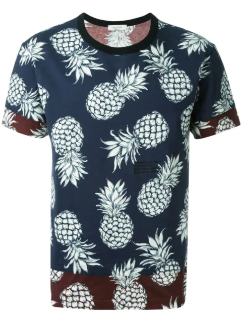 Valentino Garavani pineapple-print T-shirt Blue VMG24V38K