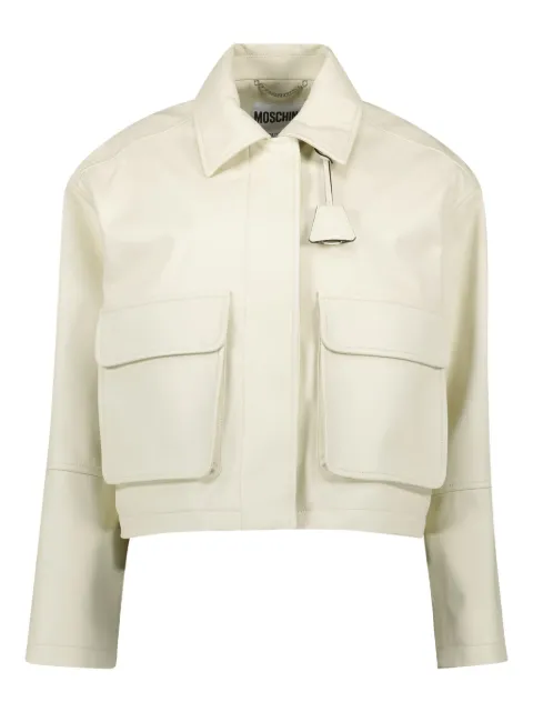 Moschino leather jacket Neutrals A37050570