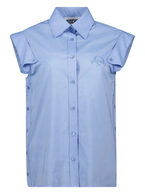 Moschino embroidered-logo shirt Blue A02230534