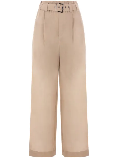 Brunello Cucinelli belted gauze trousers Neutrals MH911P8862C8690