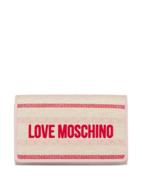 Love Moschino embroidered-logo crossbody bag Pink JC4241PP0MKO1
