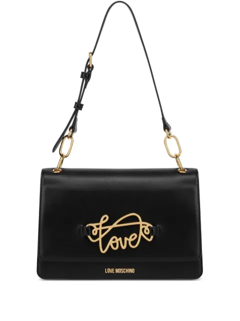 Love Moschino logo-plaque shoulder bag Black JC4264PP0MKG0