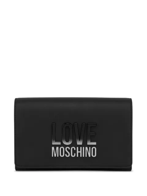Love Moschino logo-plaque crossbody bag Black JC4260PP0MKD0