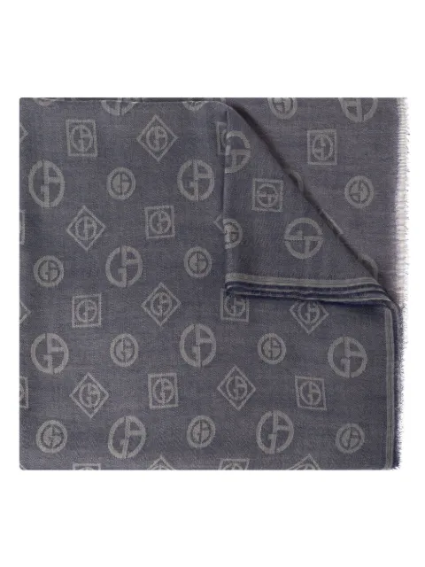Giorgio Armani monogram-jacquard scarf Blue GM001506AF15788