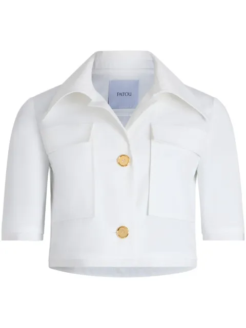 Patou short-sleeved cropped jacket White JA0480074001W