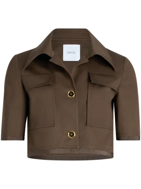 Patou short-sleeved cropped jacket Brown JA0480074808B