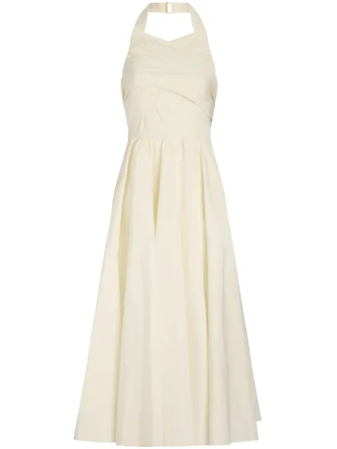 Patou halterneck faille maxi dress Neutrals DR1850011007W
