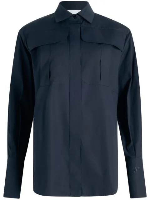 Patou Safari poplin shirt Blue BL0360017699N