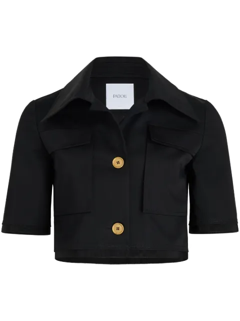 Patou short-sleeved cropped jacket Black JA0480074999B