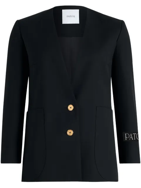 Patou collarless twill jacket Black JA0510103999B
