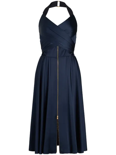 Patou halterneck satin midi dress Blue DR1610208699N