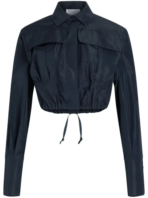 Patou cropped faille safari shirt Blue BL0400011699N