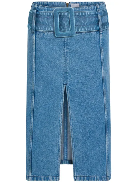Patou belted denim midi skirt Blue SK0770216640B