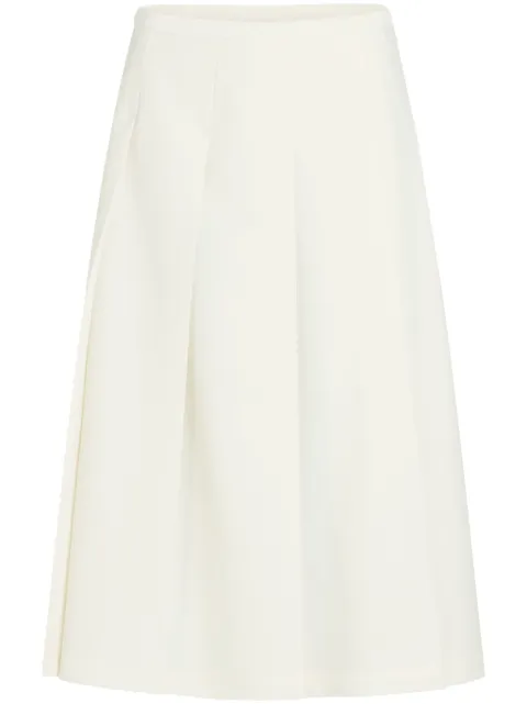 Patou pleated twill midi skirt Neutrals SK0780103007W