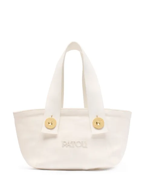 Patou small logo-embroidered trapeze-design tote bag White AC0900076001W
