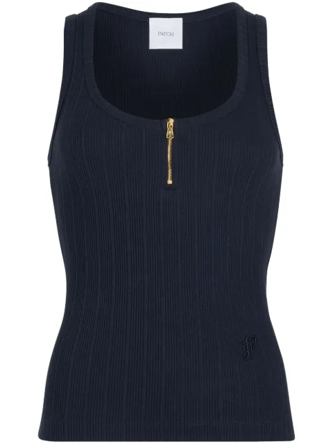 Patou scoop-neck ribbed tank top Blue JE1499971699N