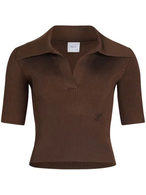 Patou knitted polo top Brown KN2488071810B