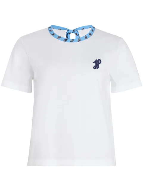 Patou contrast-collar organic cotton T-shirt White JE16399995072