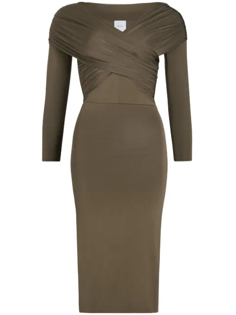 Patou jersey wrap midi dress Brown JE1459973809B