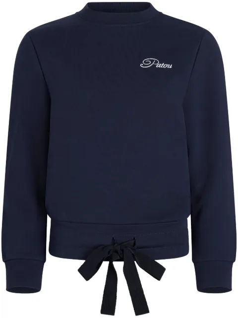 Patou logo-embroidered organic cotton sweatshirt Blue JE1589985699N
