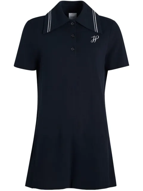 Patou logo-embroidered mini polo dress Blue JE1439975699N