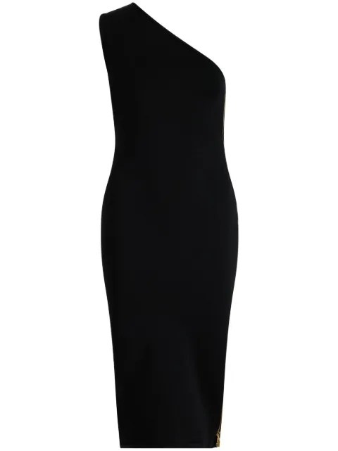 Patou one-shoulder knitted midi dress Black KN2468071999B