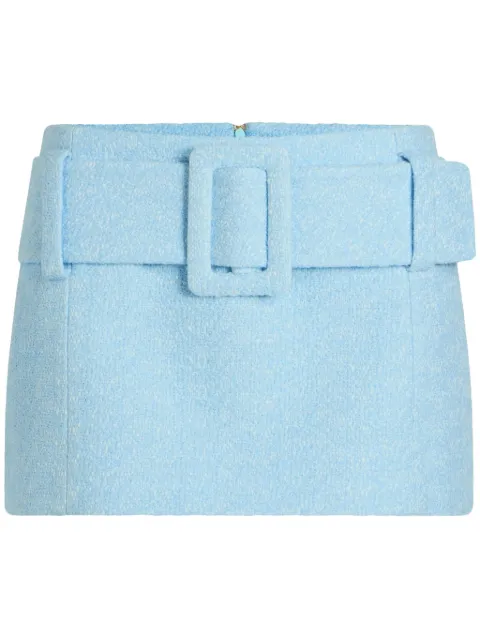 Patou belted organic-cotton mini skirt Blue SK0760206637B